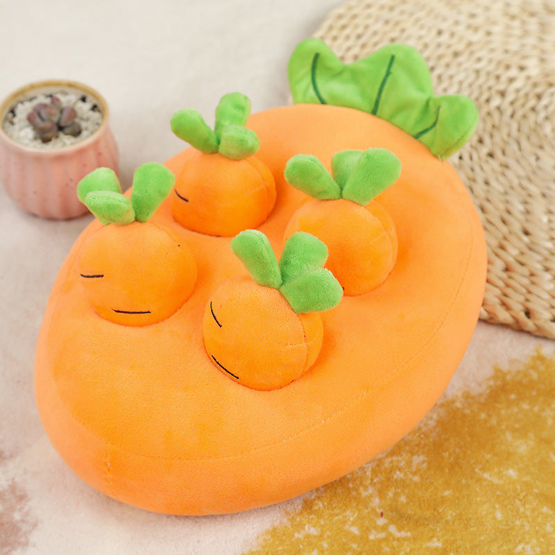 Interactive Carrot Pulling Plush Pet Toy