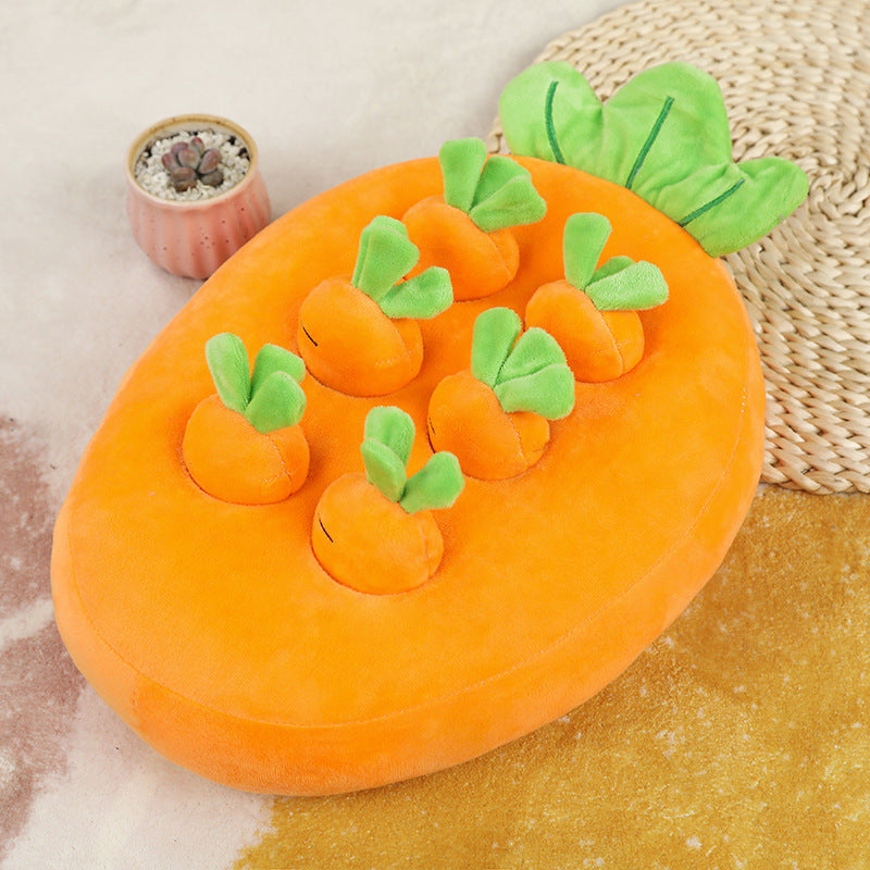 Interactive Carrot Pulling Plush Pet Toy