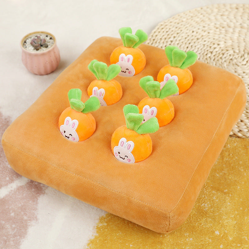 Interactive Carrot Pulling Plush Pet Toy