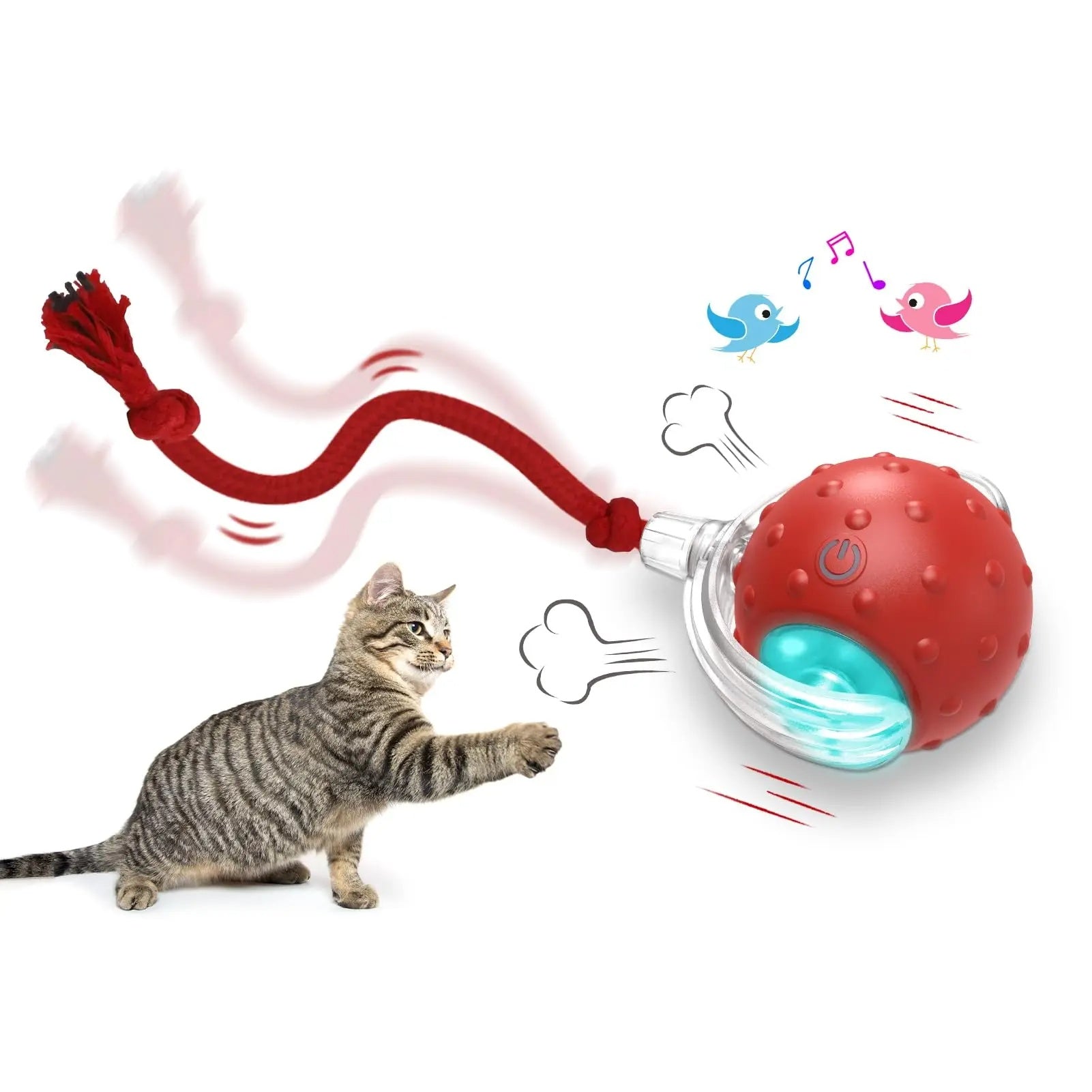 Interactive Super Drive Cat Rolling Tail Ball